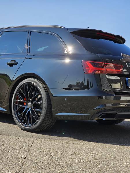 Audi A6 protection céramique GTECHNIQ ultra garantie 9 ans sur la carrosserie et GTECHNIQ C5 jantes à Strasbourg 67