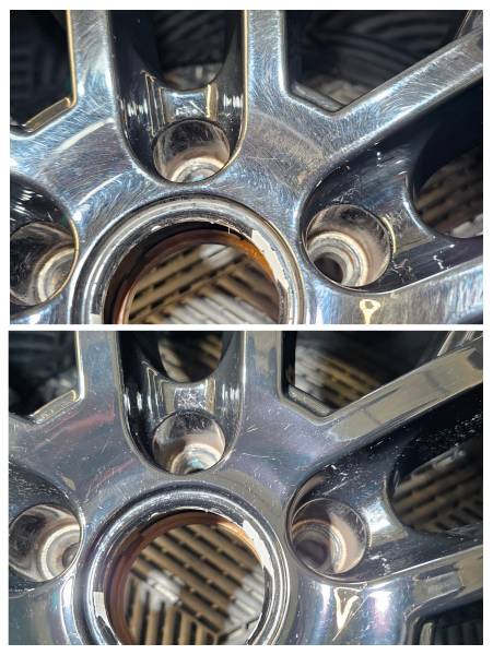 Audi A6 avant/après polissage des jantes à Strasbourg